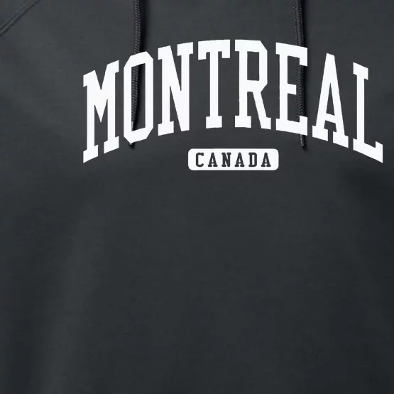 Montreal Canada College University Style Performance Fleece Hoodie