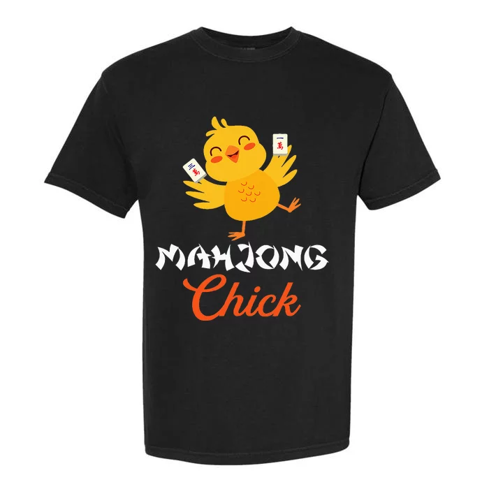 Mahjong Chick Chinese Board Game Mah Jongg Player Garment-Dyed Heavyweight T-Shirt