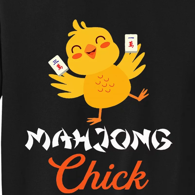 Mahjong Chick Chinese Board Game Mah Jongg Player Tall Sweatshirt