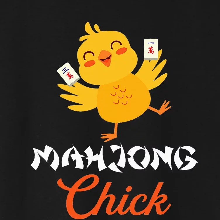 Mahjong Chick Chinese Board Game Mah Jongg Player Women's Crop Top Tee