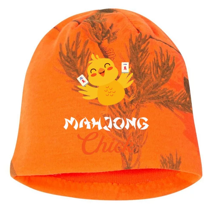 Mahjong Chick Chinese Board Game Mah Jongg Player Kati - Camo Knit Beanie