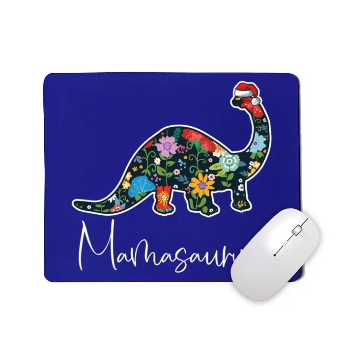 Mamasaurus Christmas Cute Floral Brontosaurus Dinosaur Mom Gift Mousepad