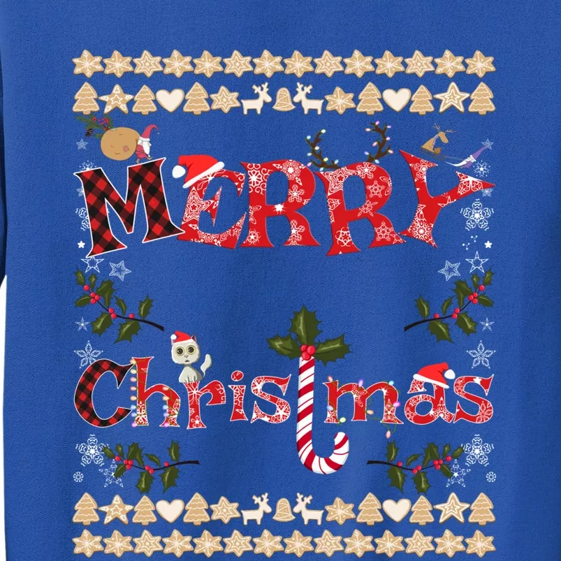 Merry Christmas Cute Gnome Snowflakes Gingerbread Ugly Xmas Cool Gift Sweatshirt