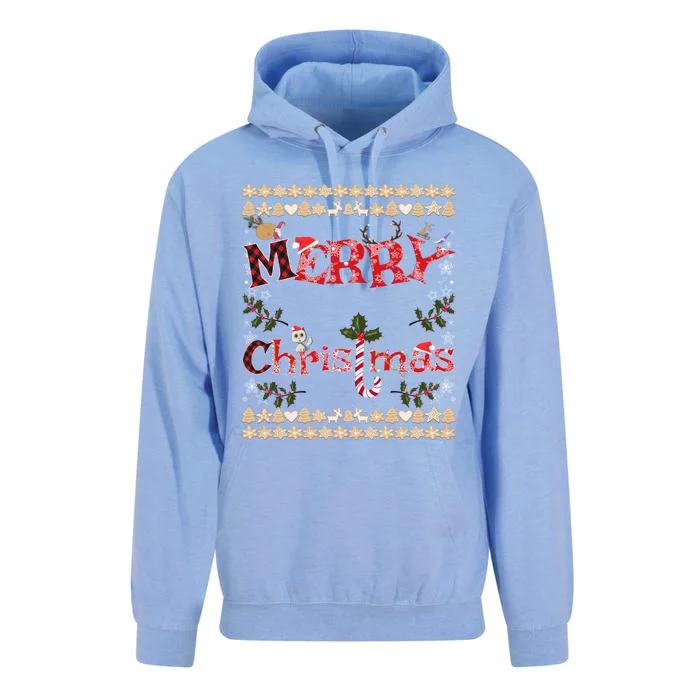 Merry Christmas Cute Gnome Snowflakes Gingerbread Ugly Xmas Cool Gift Unisex Surf Hoodie