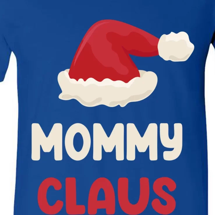 Mommy Claus Costume Gift Funny Chritsmas Pajamas Family Cute Gift V-Neck T-Shirt