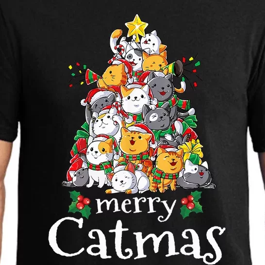 Merry Catmas  Cat Dad Cat Mom Christmas Cat Pajama Set