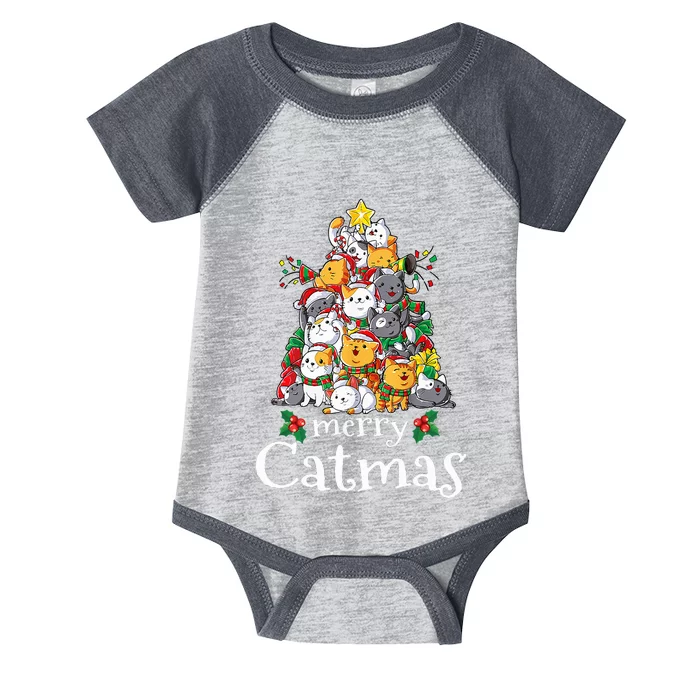 Merry Catmas  Cat Dad Cat Mom Christmas Cat Infant Baby Jersey Bodysuit