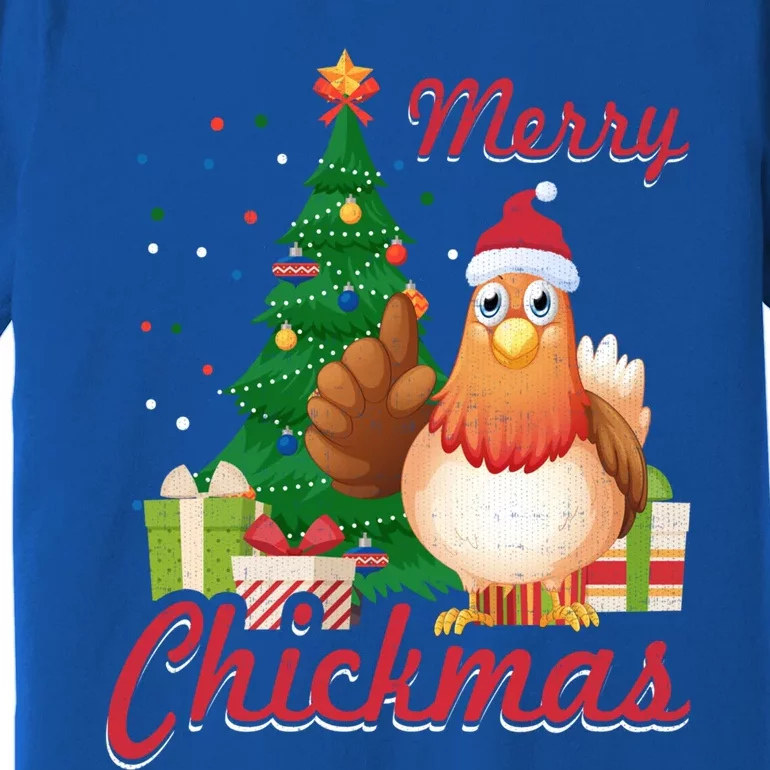 Merry Chickmas Chicken Christmas Funny Gift Xmas Gift Meaningful Gift Premium T-Shirt