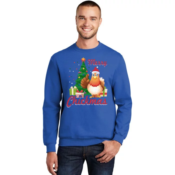 Merry Chickmas Chicken Christmas Funny Gift Xmas Gift Meaningful Gift Tall Sweatshirt