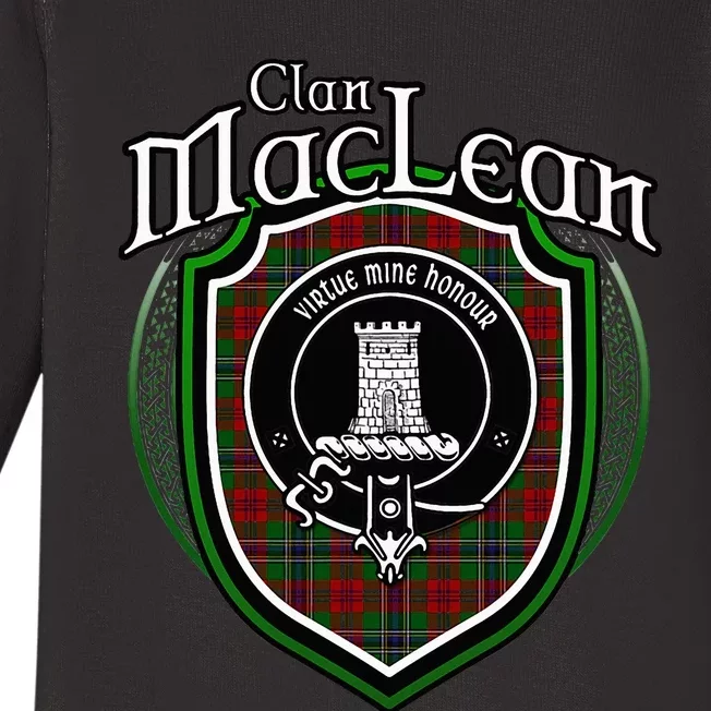 Maclean Clan Crest Scottish Clan Maclean Family Crest Badge Baby Long Sleeve Bodysuit