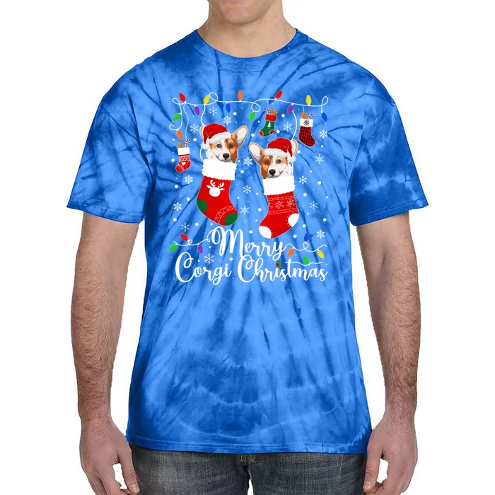 Merry Corgi Christmas Corgi Xmas Party Corgi Gift Tie-Dye T-Shirt