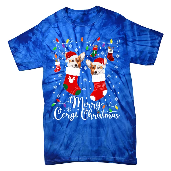 Merry Corgi Christmas Corgi Xmas Party Corgi Gift Tie-Dye T-Shirt