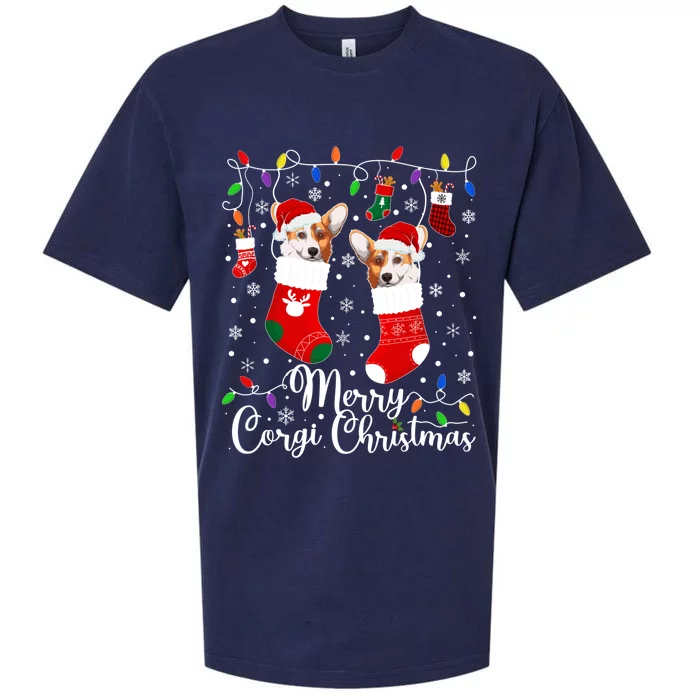 Merry Corgi Christmas Corgi Xmas Party Corgi Gift Sueded Cloud Jersey T-Shirt