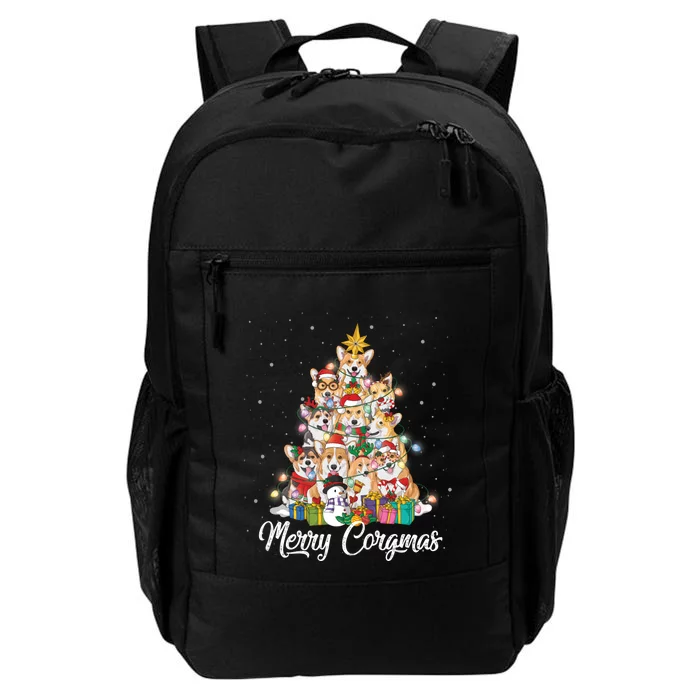 Merry Corgmas Corgi Christmas Tree Fairy Lights Dog Lover Funny Gift Daily Commute Backpack