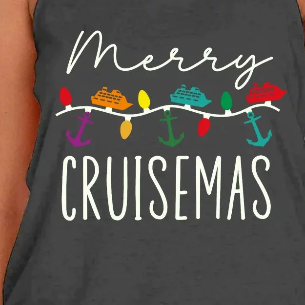 Merry Cruisemas Cruise Christmas Xmas Pajamas Holiday Funny Women's Knotted Racerback Tank