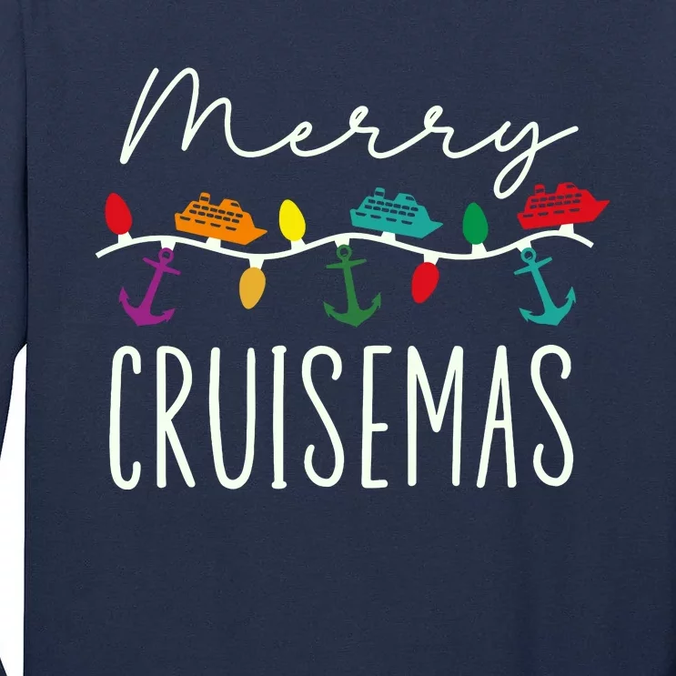 Merry Cruisemas Cruise Christmas Xmas Pajamas Holiday Funny Tall Long Sleeve T-Shirt