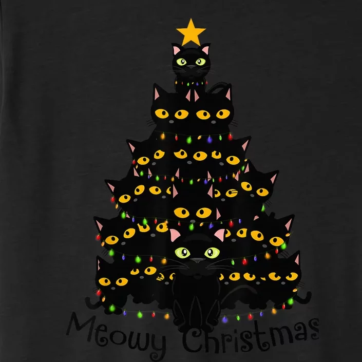 Meowy Cat Christmas Tree Shirt  Wo Tee Plus Size ChromaSoft Performance T-Shirt