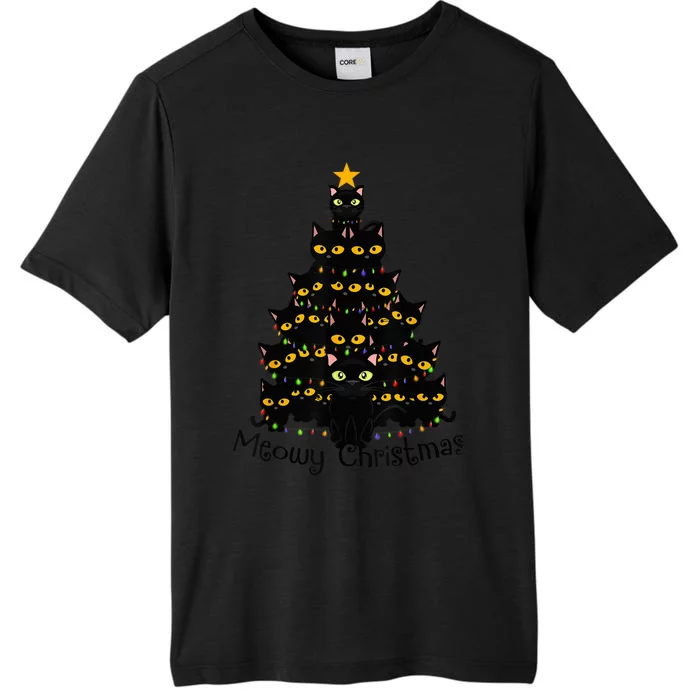 Meowy Cat Christmas Tree Shirt  Wo Tee Plus Size ChromaSoft Performance T-Shirt