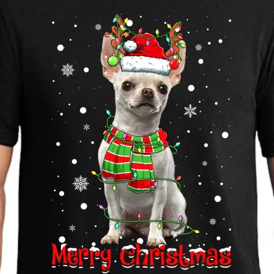 Merry Christmas Cute Chihuahua Dog Xmas Lights Pajama Great Gift Pajama Set