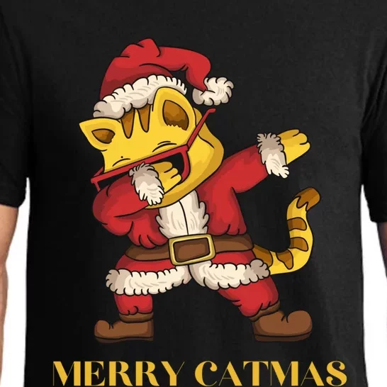 Merry Catmas - Christmas Cat in Santa Outfit. Cat Lovers Pajama Set