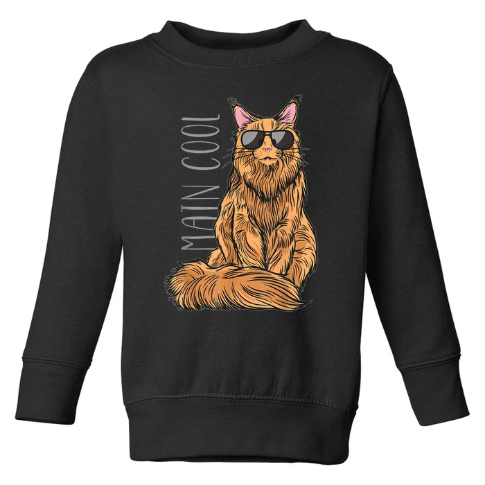 Maine Coon Cat Main Cool Toddler Sweatshirt