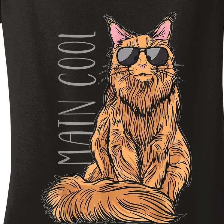 Maine Coon Cat Main Cool Women's V-Neck T-Shirt