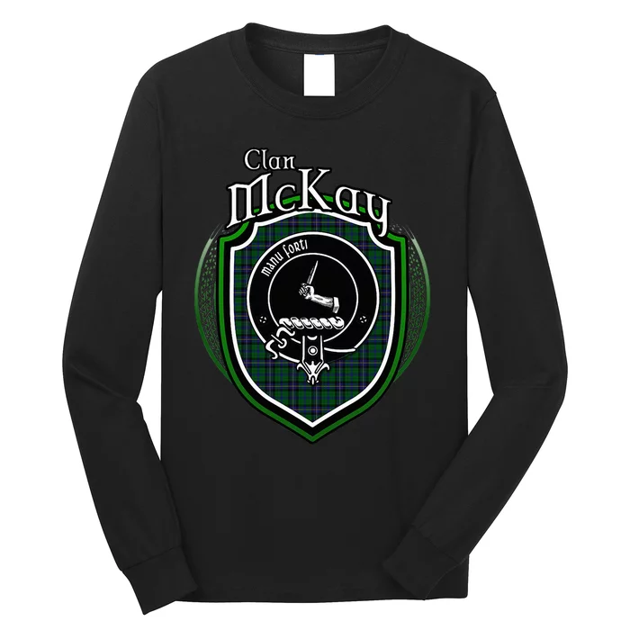 Mckay Clan Crest Scottish Clan Mckay Family Crest Badge Long Sleeve Shirt