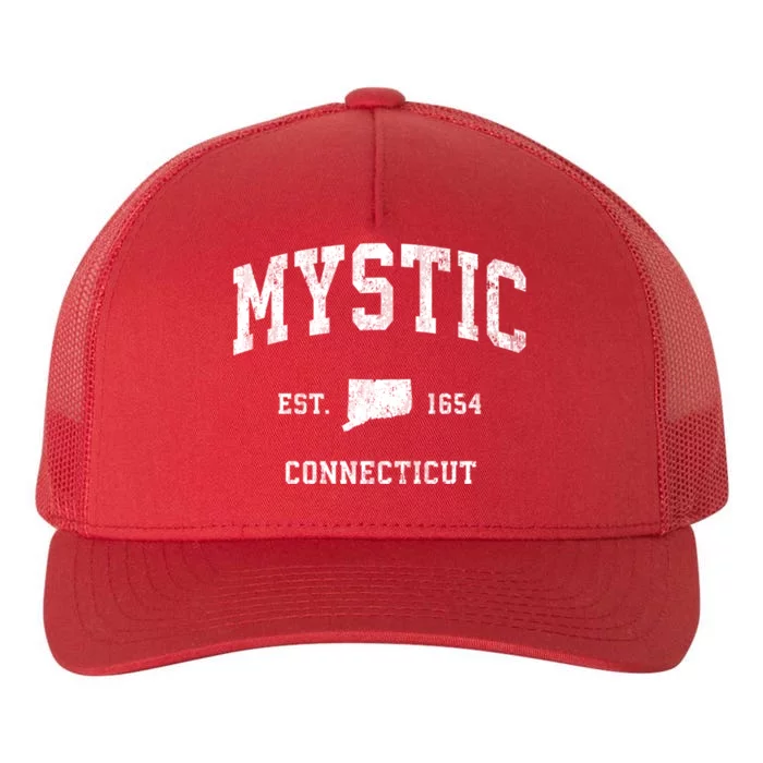 Mystic Connecticut Ct Vintage Athletic Sports Yupoong Adult 5-Panel Trucker Hat