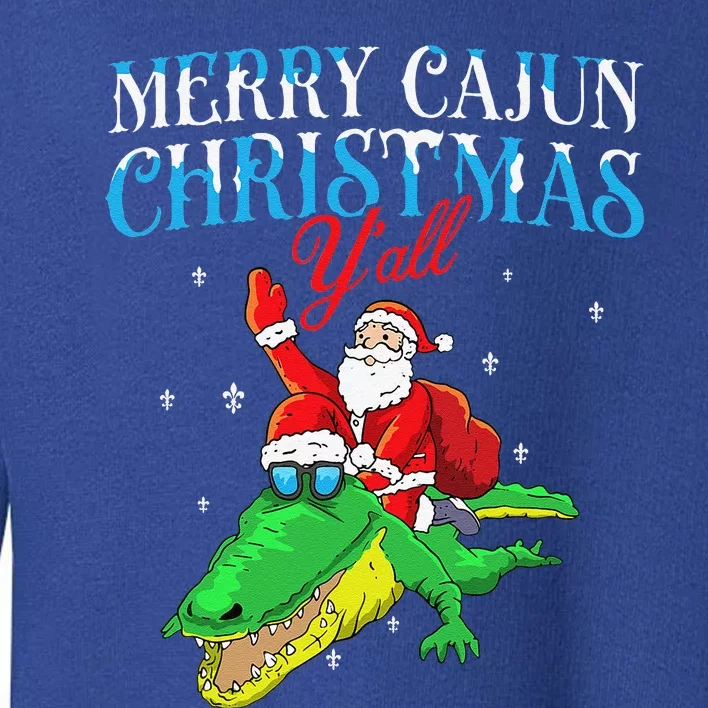 Merry Cajun Christmas Yall Funny Louisiana Bayou Xmas Toddler Sweatshirt