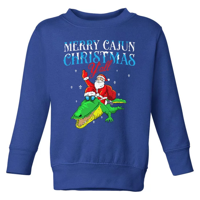 Merry Cajun Christmas Yall Funny Louisiana Bayou Xmas Toddler Sweatshirt