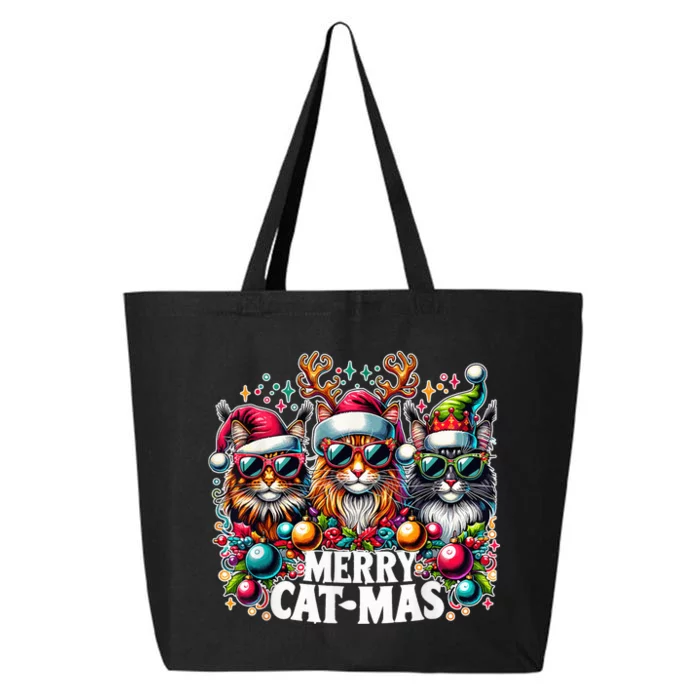 Merry Catmas Cat-mas Crew Christmas Funny Cats, Xmas 25L Jumbo Tote