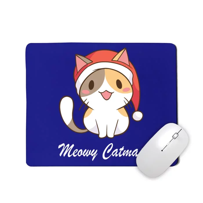 Meowy Catmas Christmas Hat Cute Cat Christmas Cool Gift Mousepad