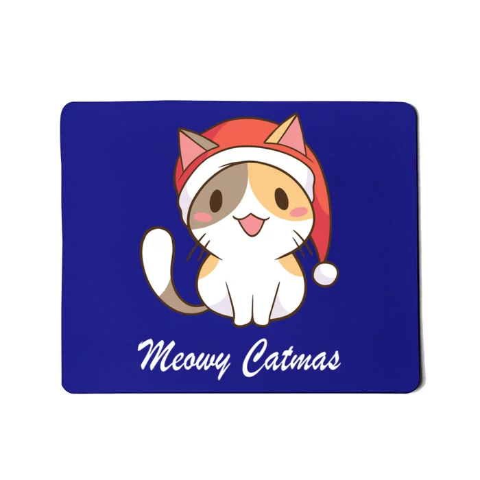 Meowy Catmas Christmas Hat Cute Cat Christmas Cool Gift Mousepad