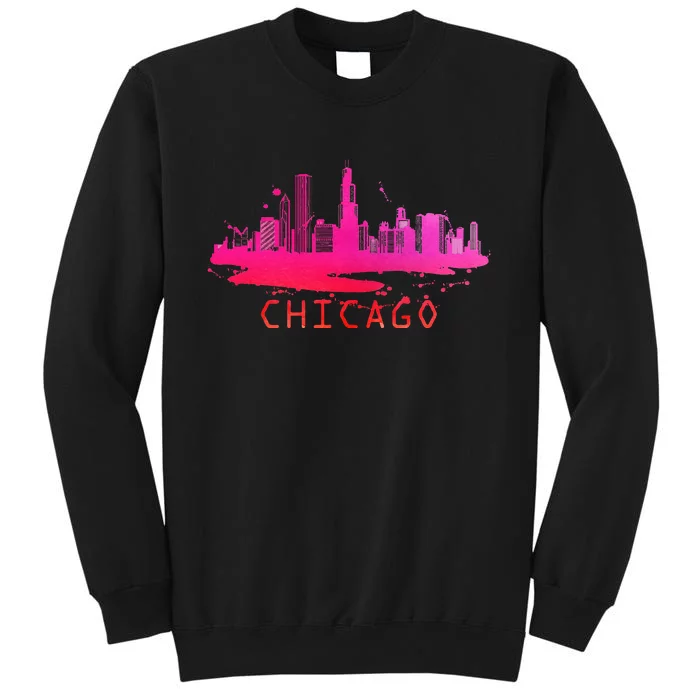 Modern Chicago Cityscape Souvenir Chicago Skyline Tall Sweatshirt