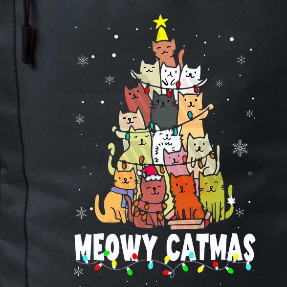 Meowy Catmas Cat Christmas Tree Xmas Funny Santa Daily Commute Backpack