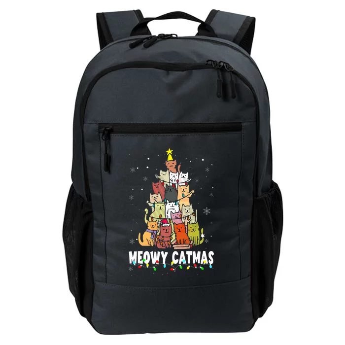 Meowy Catmas Cat Christmas Tree Xmas Funny Santa Daily Commute Backpack