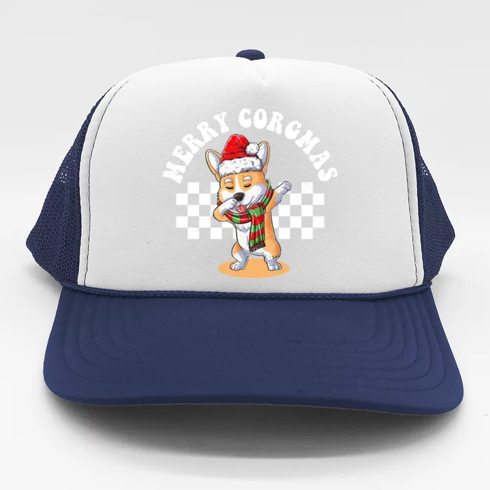 Merry Corgmas Christmas Dabbing Corgi Dog Mom Xmas Gift Trucker Hat