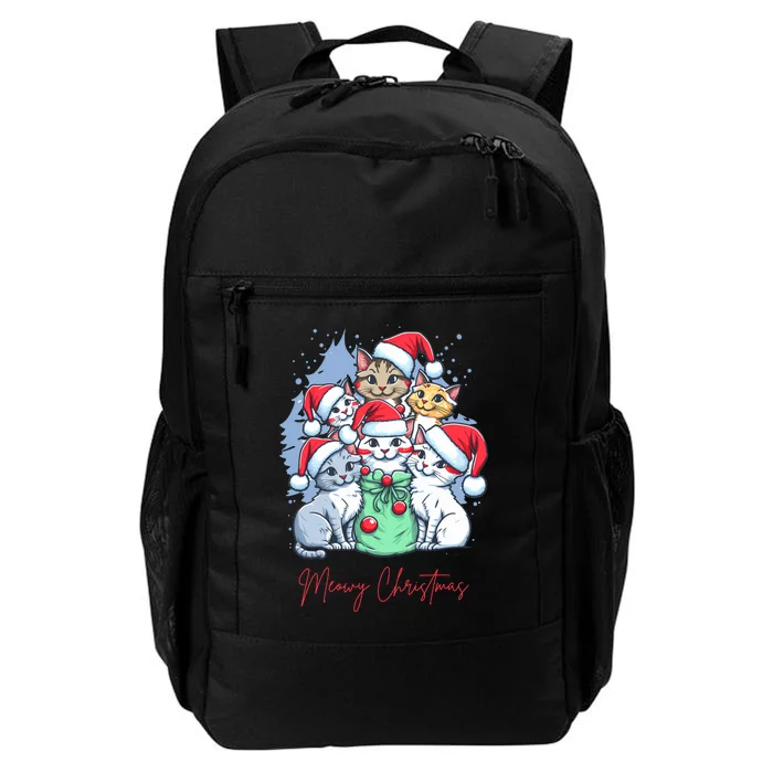 Meowy Christmas Cat Lover Holiday Daily Commute Backpack