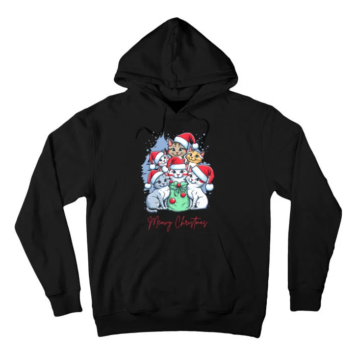 Meowy Christmas Cat Lover Holiday Tall Hoodie