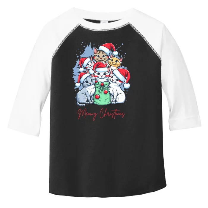 Meowy Christmas Cat Lover Holiday Toddler Fine Jersey T-Shirt