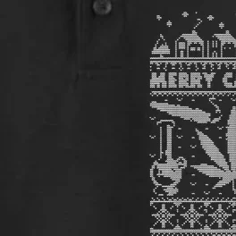 Merry Cannabis Christmas Ugly Sweater Weed Lover Present Dry Zone Grid Performance Polo