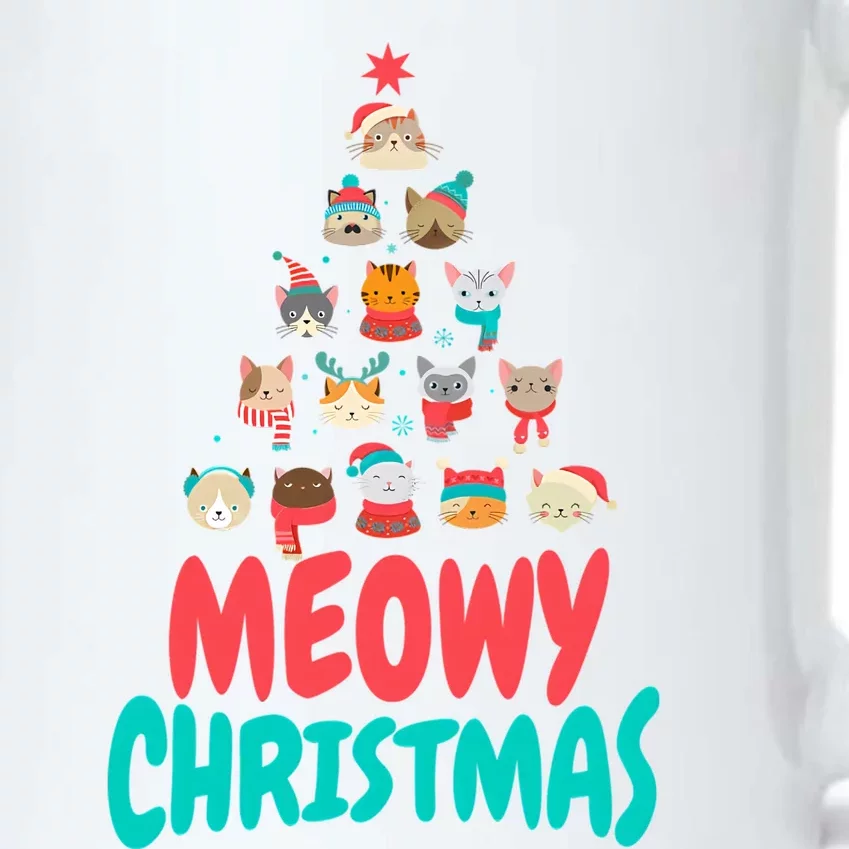 Meowy Christmas Cat Xmas Tree Black Color Changing Mug