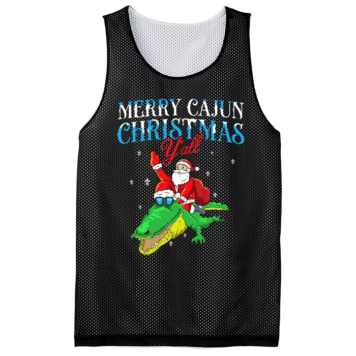 Merry Cajun Christmas YaLl Funny Louisiana Bayou Xmas Mesh Reversible Basketball Jersey Tank