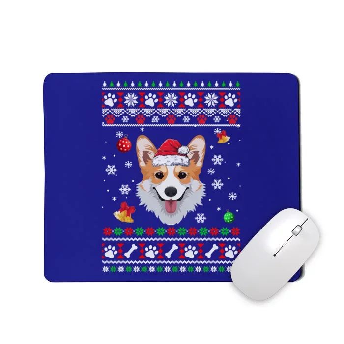 Merry Corgmas Christmas Ugly Xmas Corgi Santa Hat Funny Gift Mousepad