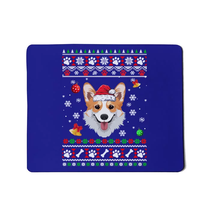 Merry Corgmas Christmas Ugly Xmas Corgi Santa Hat Funny Gift Mousepad