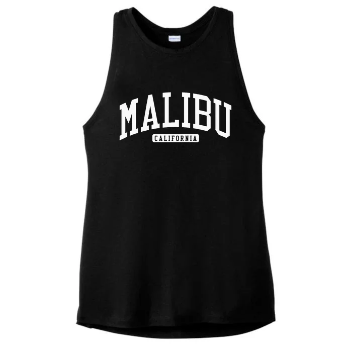 Malibu California CA College Ladies Tri-Blend Wicking Tank