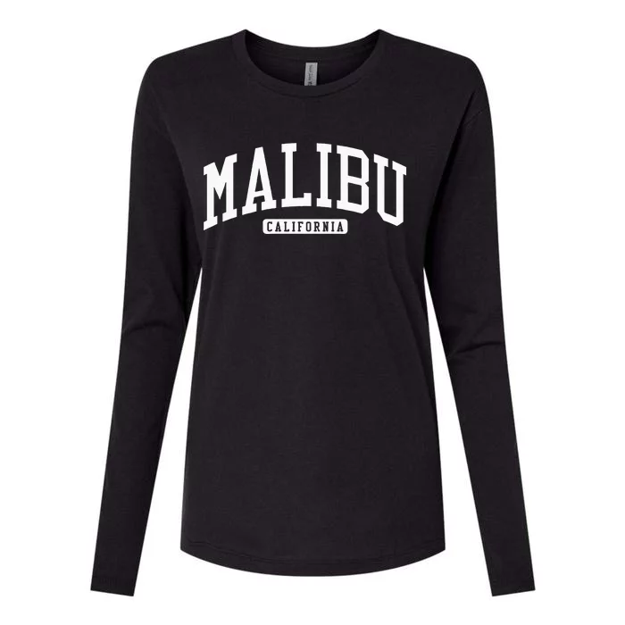 Malibu California CA College Womens Cotton Relaxed Long Sleeve T-Shirt