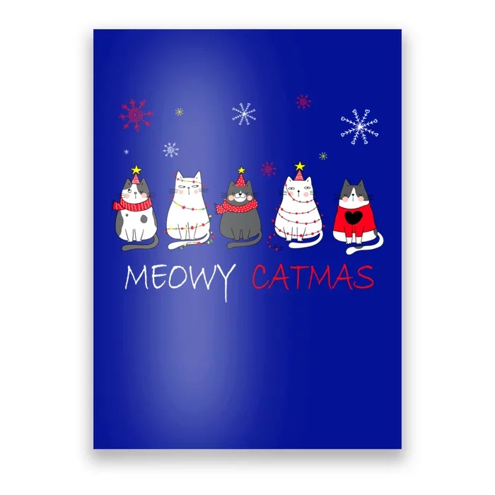 Meowy Catmas Christmas Funny Cats Gift Poster