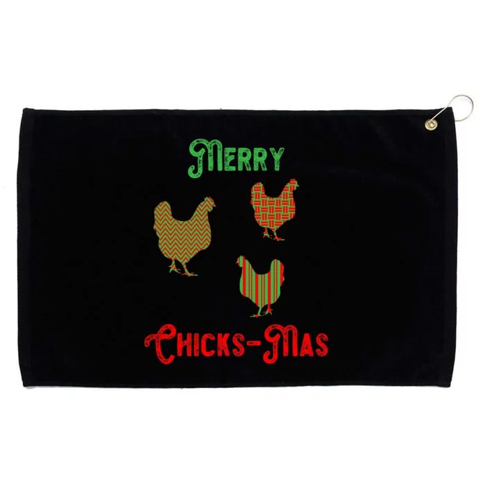 Merry Chicksmas Chicken Christmas Grommeted Golf Towel