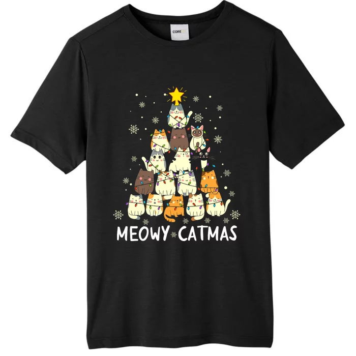 Meowy Catmas Cat Christmas Tree Xmas Funny Santa ChromaSoft Performance T-Shirt